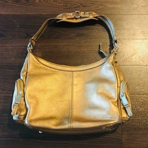 Tignanello gold genuine leather bag
